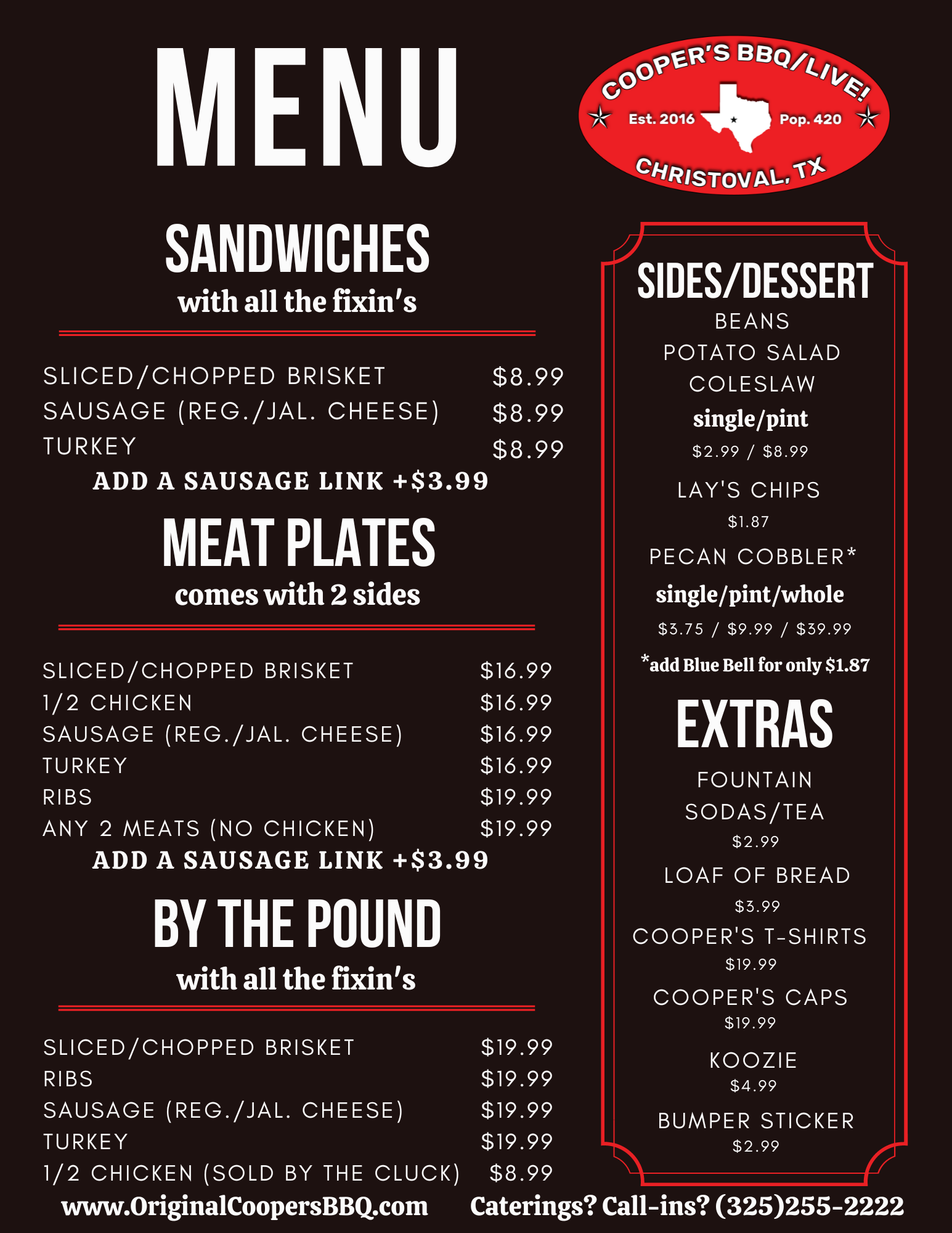 Our Menu Cooper s Bar B Q Cooper s BBQ LIVE